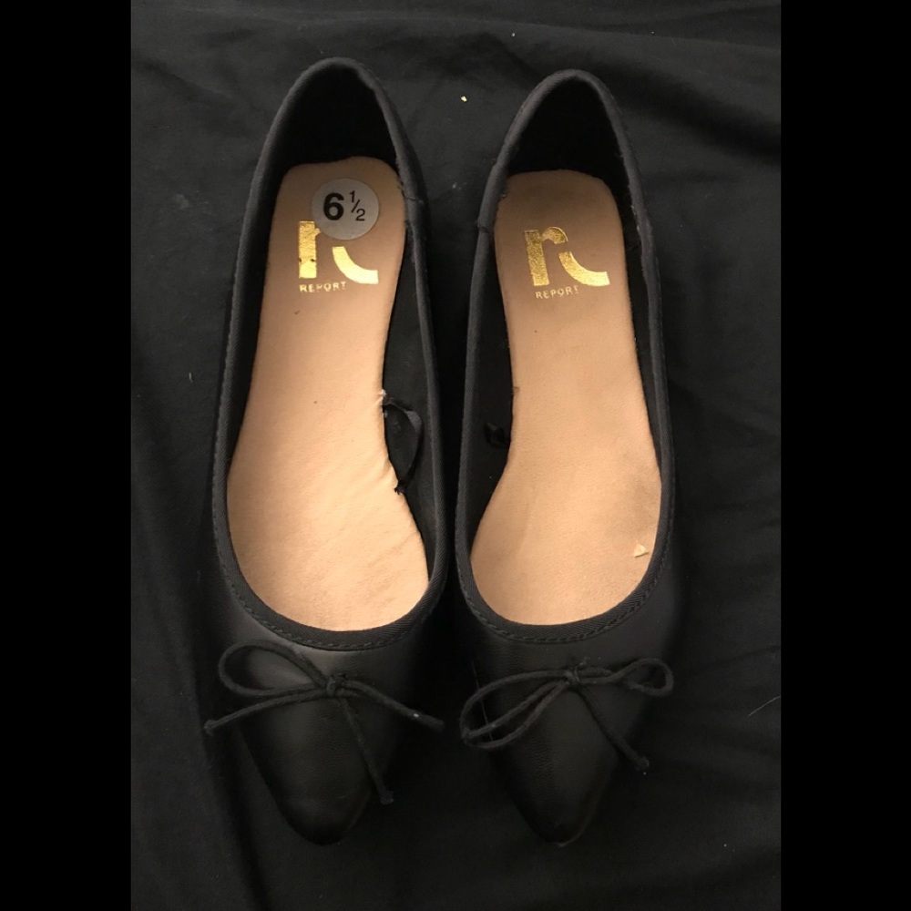 Black slip on flats
